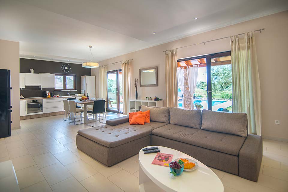 A beautiful modern holiday villa with a private swimming pool in the garden